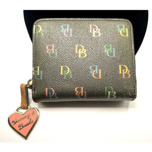 Dooney & Bourke Gretta Small Zip Around Wallet Rainbow Pink Zipper Compact